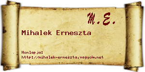 Mihalek Erneszta névjegykártya